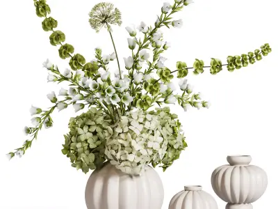 Botanical Trio Vase Set 3D model