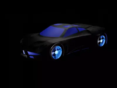 Car 3D with lights 3D model