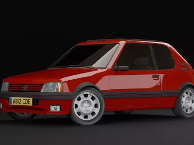 Peugeot 205 GTI Low-poly 3D model