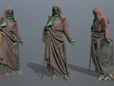 statue 3 Low-poly 3D model