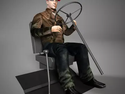 3D Driver man  Low-poly 3D model