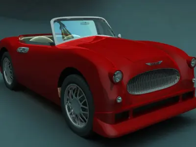 Car Austin Healey 500 Topless AAA Low-poly 3D model