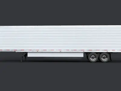 Semi trailer refrigerator Low-poly 3D model