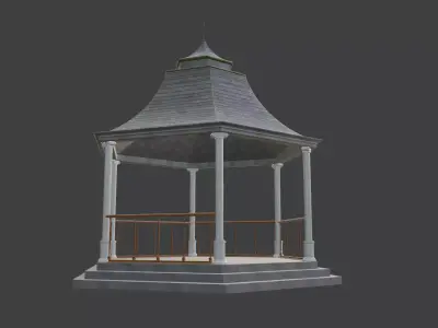 Pergola with ceramic tiles Victorian era 3D model