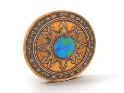 Ornate Brass Medallion model pack Low-poly 3D model purchase