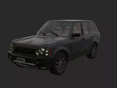 Abandoned car Low-poly 3D model