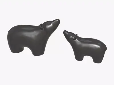 Ceramic Bear Figurines 3D model
