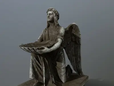 Angel Statue Low-poly 3D model