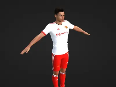 Cristiano Ronaldo - Manchester United Low-poly 3D model