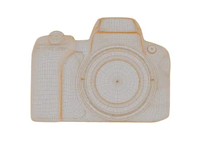 DSLR Camera Low-poly 3D model