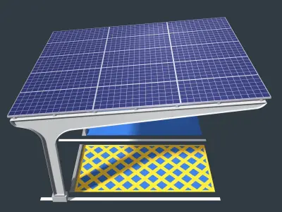 Solar carport for disabled 25U10 3D model
