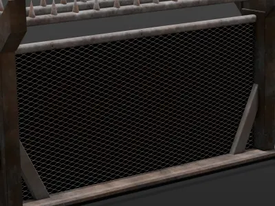 Iron Fence 3D Model Low-poly 3D model