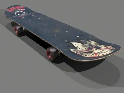 Skateboard with graffiti Low-poly 3D model