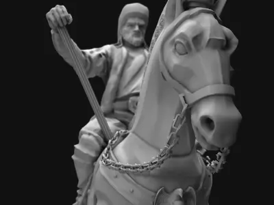 Genghis Khan Equestrian Statue 3D model