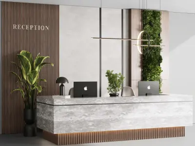 Reception desk  office furniture 08 Low-poly 3D model