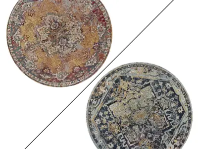 Round Rug Set 286 3D model