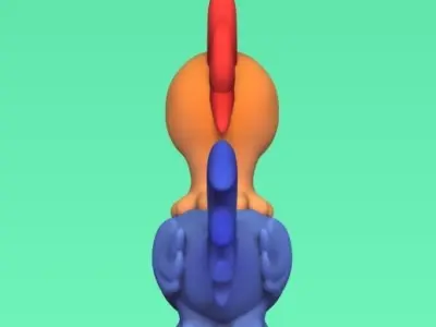 Cartoon Rooster 3D print model