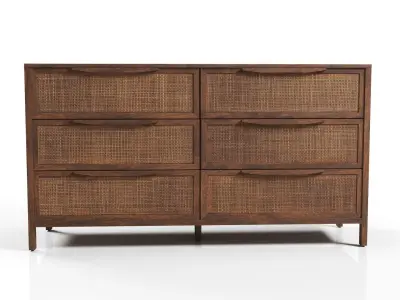 Hannah 6-Drawer Dresser 3D model