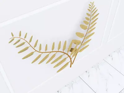 Decorative Metal plants with gold stainless  m9 3D model purchase