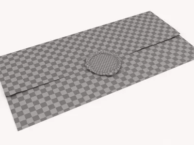 Wax Stamp Letter Low-poly 3D model