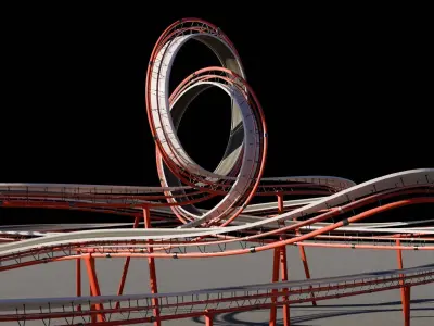 Ultra-Detailed 3D Stunt Track Low-poly 3D model