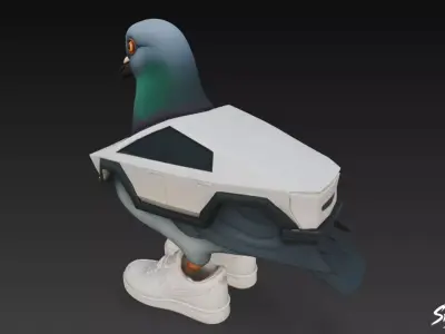 Piccione Macchina - Italian Brainrot Low-poly 3D model