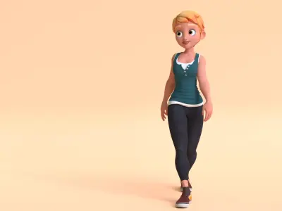 Cartoon Girl Character Model Low-poly 3D model