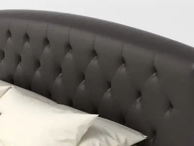 Bed 7 with upholstered headboard 3D model