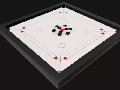 Carrom Board and Stool 3D Model Free Download Free 3D model