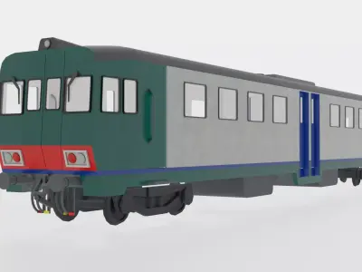 Simple Italian Train Free low-poly 3D model