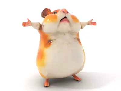 Cheerful Hamster Character model pack Low-poly 3D model