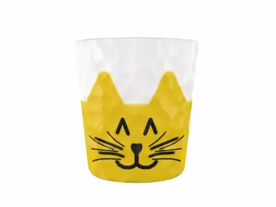  Plant Pot decorated with a Cat face 3D model