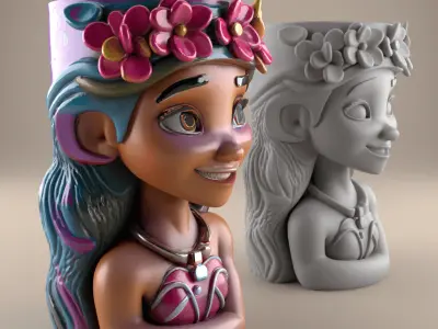 Moana Inspired 3D Decor Dreamy Island Mug Pot 3D print model