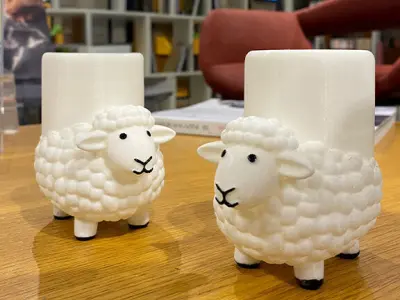 Cute Sheep Pencil or Brush Holder Free 3D print model