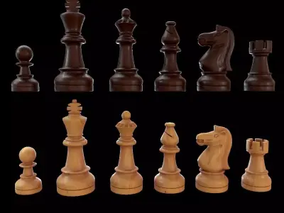 Staunton chess set - Updated 3D model