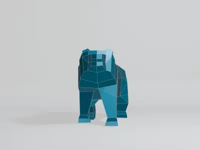 Polygonal Bear Low-poly 3D model