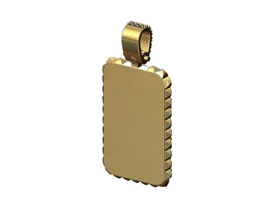 Super H diamond and spikes pendant with bail 3D print model