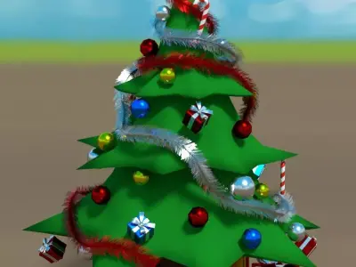 Cartoon Christmas Tree Low-poly 3D model purchase