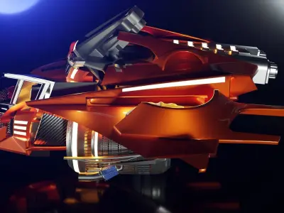 3D Lowpoly Modern Spaceship Low-poly 3D model