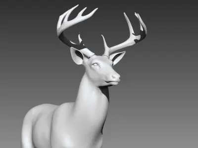 Deer base mesh for Zbrush 3D model