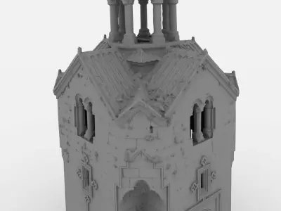 Orthodox Medieval Monastery Tower 3D model