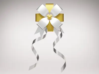 ribbon set christmas bow 3D model