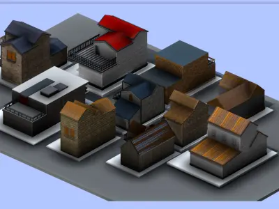 House Pack  Low-poly 3D model