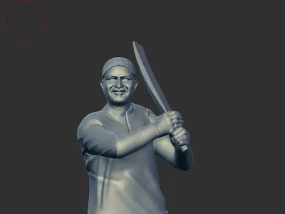 cricket player  3D print model