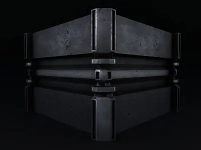 SCIFI INDUSTRIAL DUNGEON MODULES Free low-poly 3D model