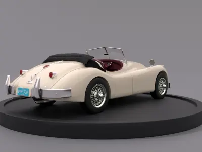 jaguar xk 140  Low-poly 3D model