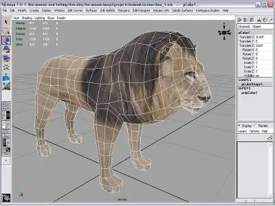lion cat Low-poly 3D model