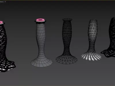 Organic architectural tower -Skyscraper  Low-poly 3D model