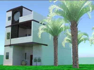 Contemporary and modern home design by engineers specialized 3D model