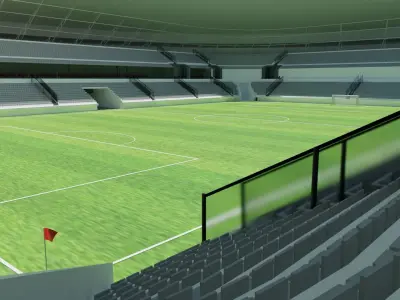 Soccer Stadium Low-poly 3D model 5
